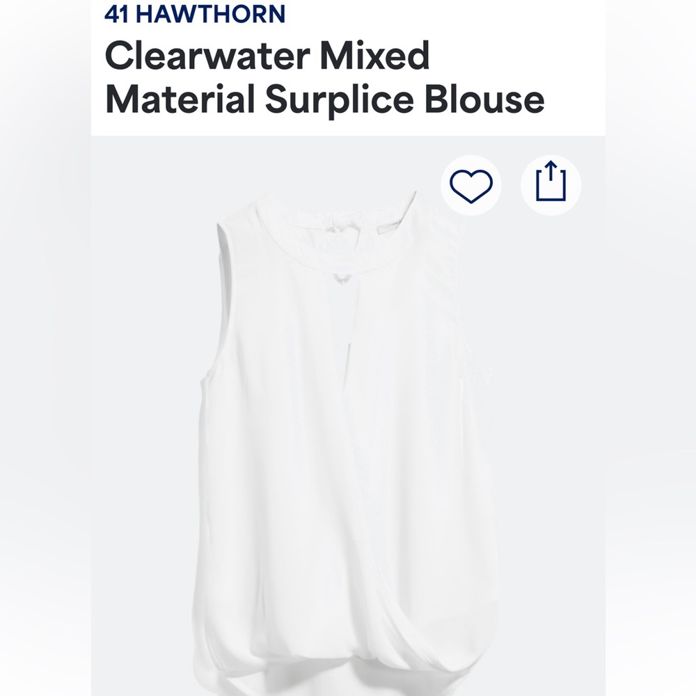 41 Hawthorn Clearwater mixed material surplice blouse